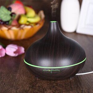 Ultrasonic Aromatherapy Essential Oil Diffuser w/ Dark Wood Grain - 150 ml (NWT)